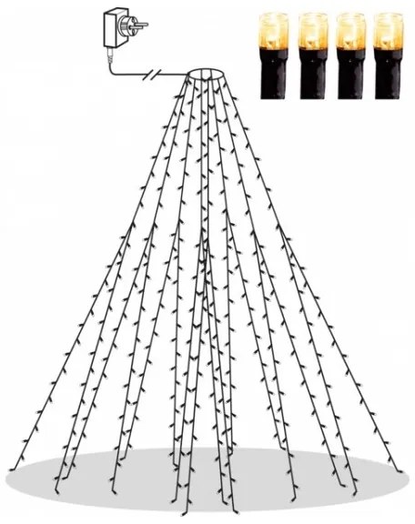 Eglo 410816 - LED Kültéri karácsonyi lánc GOLDEN 360xLED 2m IP44 meleg fehér