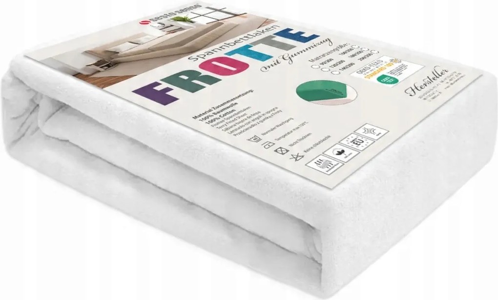 Frotte gumis lepedő fehér 160x200 cm