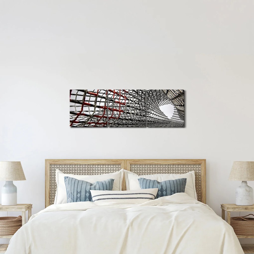 Egy vasszerkezet képe (órával) (90x30 cm)