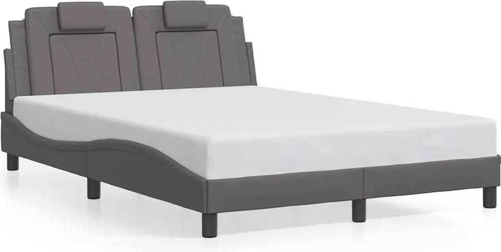 vidaXL szürke műbőr ágykeret Viana matrac nélkül 120 x 200 cm