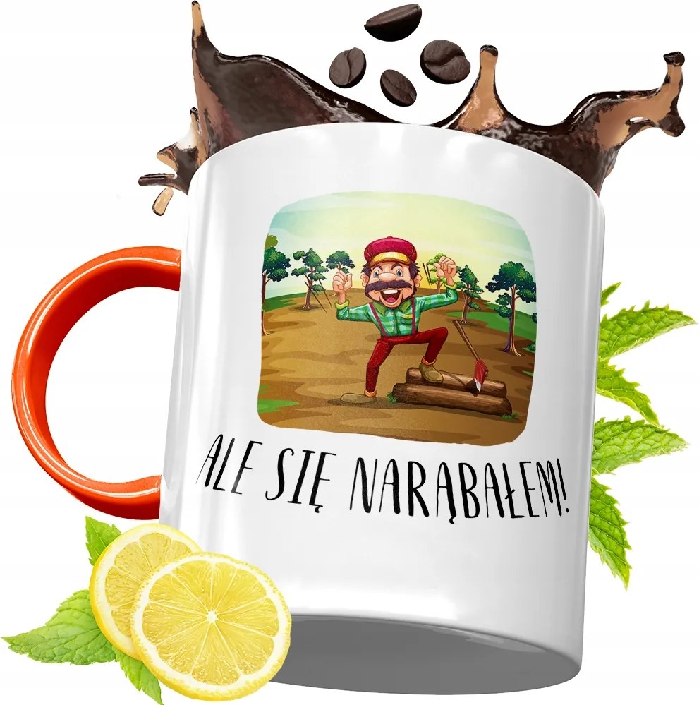 Narancssárga Bögre Favágónak Ajándék fényképes nyomattal