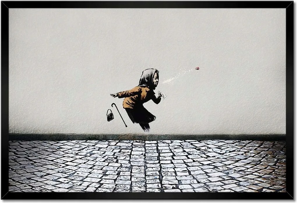 Poszterek keretben 60x40 Banksy Nagymama Achoo Tüsszentés