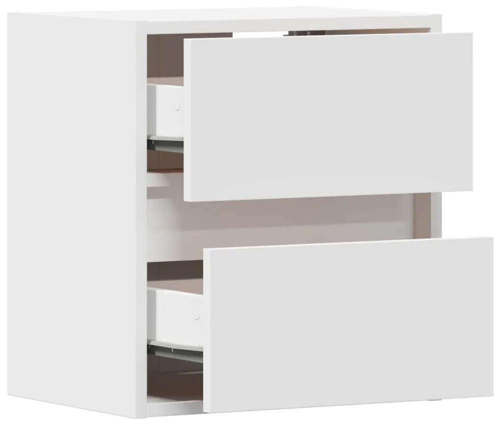fehér falra szerelhető TV-szekrény LED-lámpákkal 41x31x45 cm