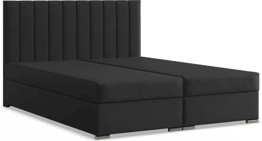 Agen ágy, szövet, 180 x 200, ágyneműtartóval, fekete