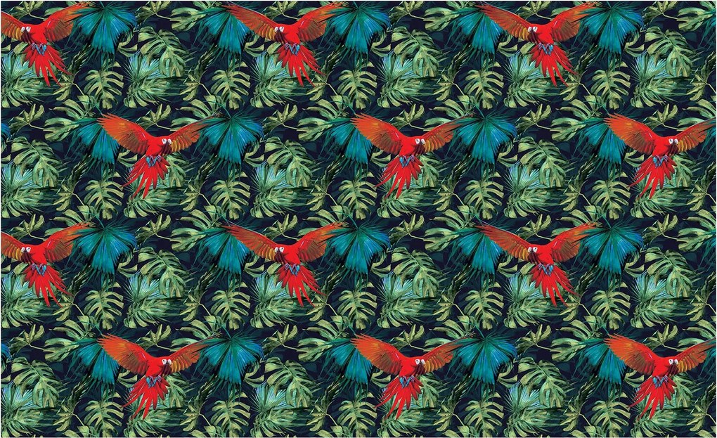 Flizelin fotótapéta Trópusi papagájok egzotikus boho 300x210 +ragasztó