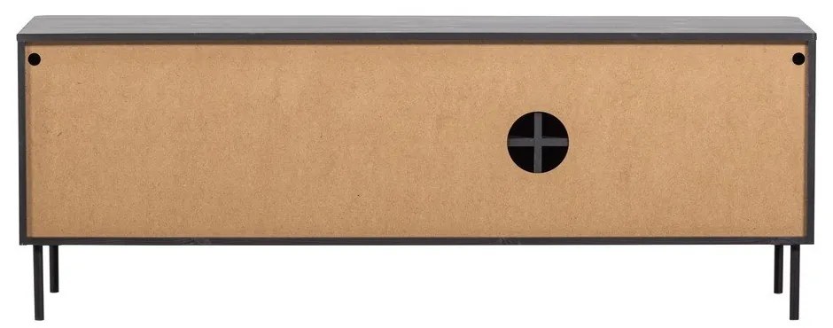 Matt fekete borovi fenyő TV-állvány 154x56x44 cm Gunnar – WOOOD