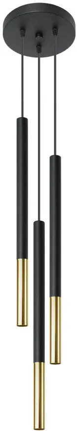 SOLLUX SL-0893 MOZAICA Hengeres Függesztett Lámpa Fekete, Arany G9 IP20