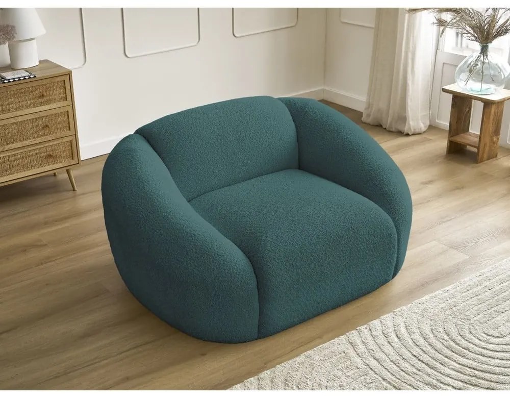 Türkiz buklé fotel Tina – Bobochic Paris