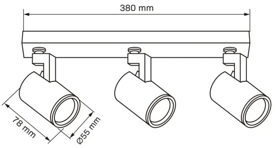 Spotlámpa LYNX 3xGU10/10W/230V fekete