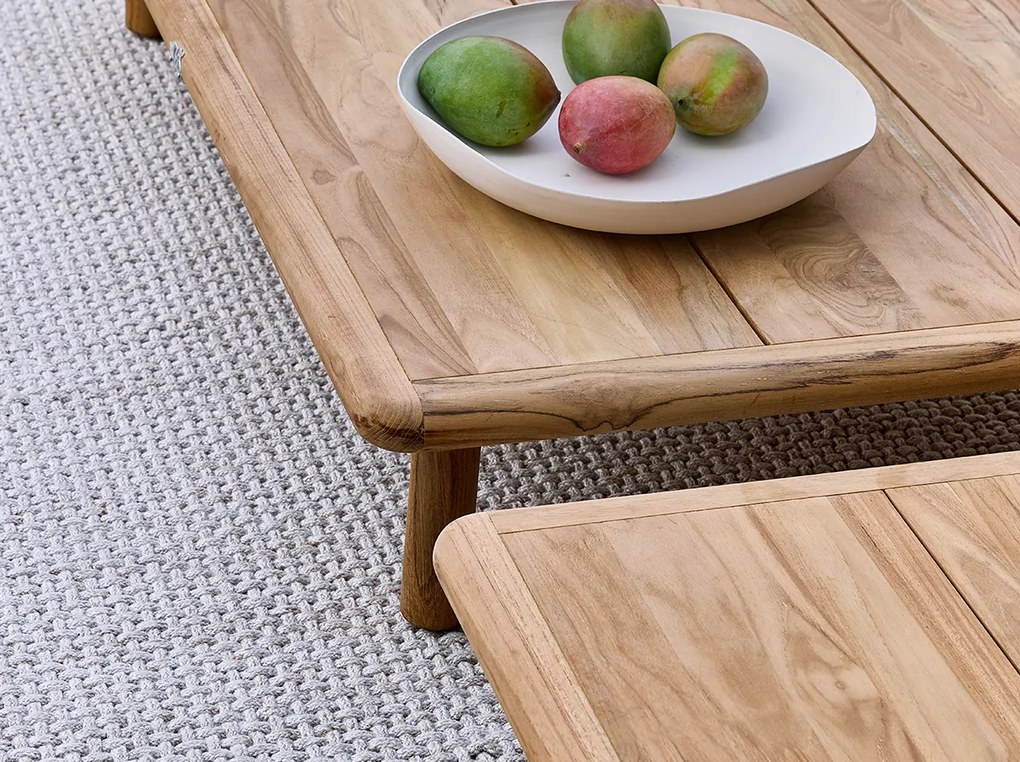 Sling dohányzóasztal 120x84 cm teakfa lappal