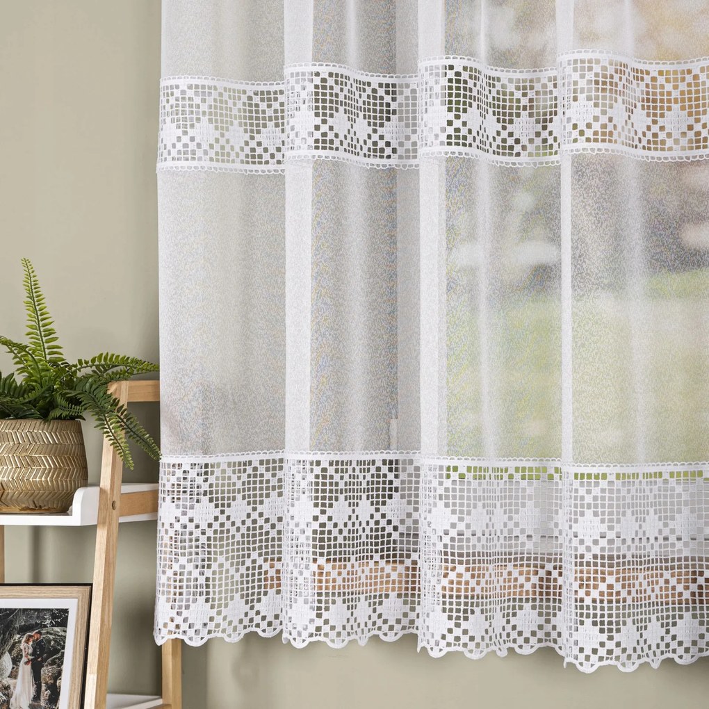 Függöny Gipsz Applikációval Napellenzőre 175cm fehér