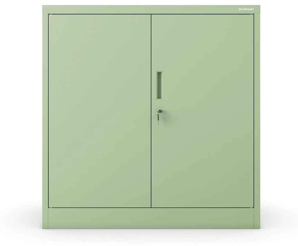 Alacsony fém irattartó szekrény BEATA, 900 x 930 x 400 mm, Fresh Style: pasztellzöld