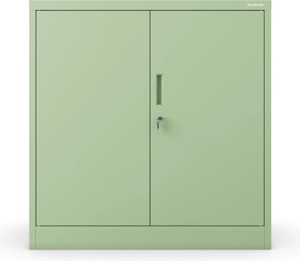 Alacsony személyi aktatároló szekrény, pasztellzöld, 900x930x400 mm: BEATA Fresh Style