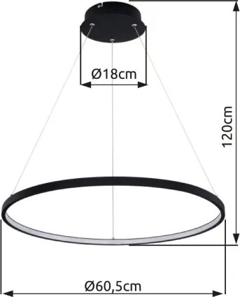 GLOBO 67192-29B RALPH Modern Led Függesztett Lámpa IP20