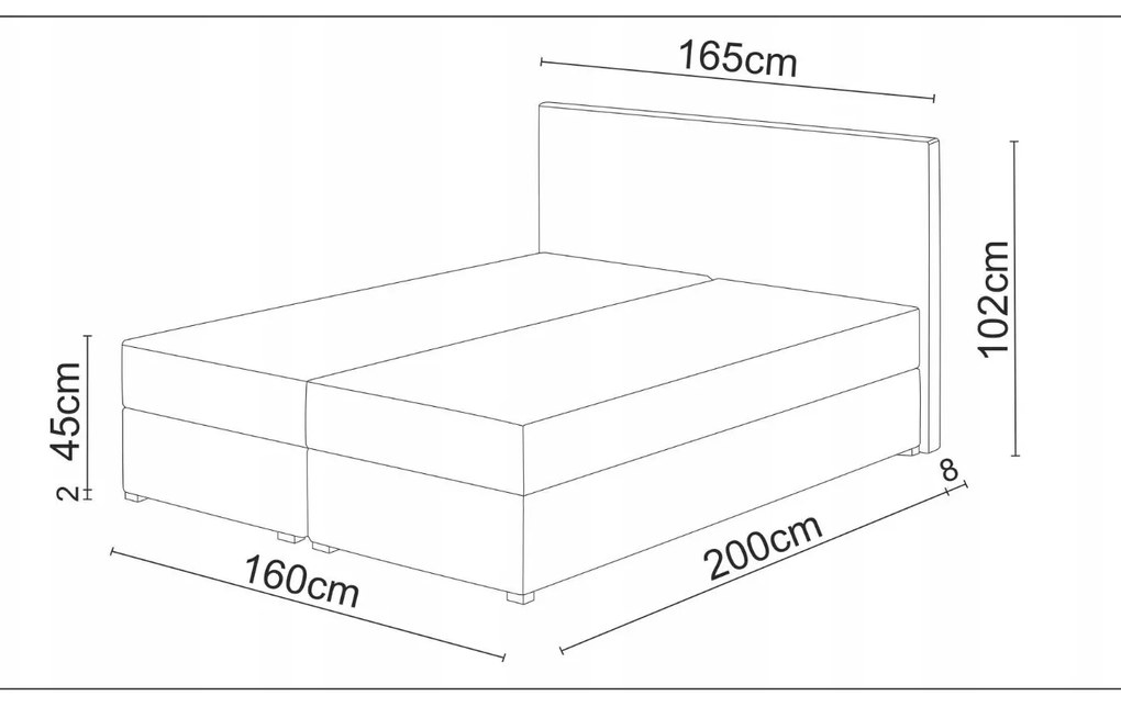 Franciaágy Boxspring 160 cm Karen Comfort (bézs) (matraccal és tárolóhellyel). 1056009