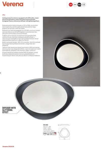 Redo 05-922 - LED Mennyezeti lámpa VERENA LED/24W/230V antracit