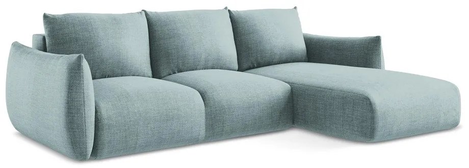 Kék kinyitható sarokkanapé (jobb oldali-heverő résszel) Leila – Makamii