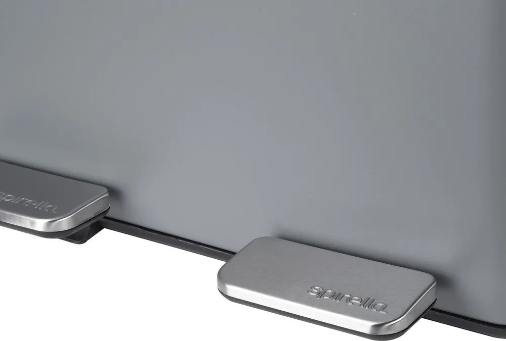 Sötétszürke acél szelektív pedálos szemetes 2x20 l Aliya – Spirella