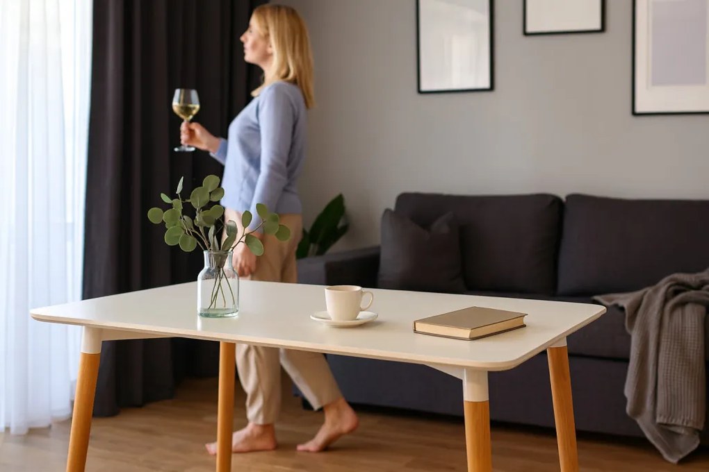 Téglalap alakú asztal 120 x 80 x 74 cm