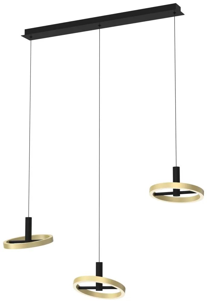 Wofi 7016-304 - LED Dimmelhető csillár zsinóron BREST LED/26W/230V fekete/arany