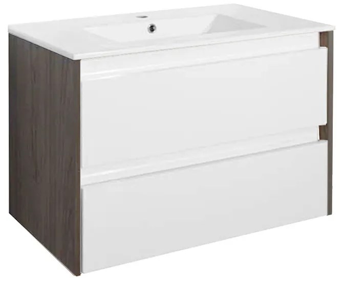 Porto 80 alsó szekrény mosdóval rauna szil-fehér