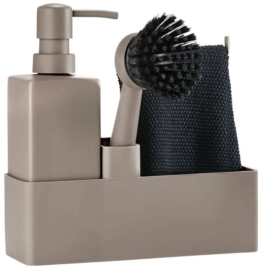 Világosbarna műanyag-szilikon mosogatóeszköz tartó Singles – Zone