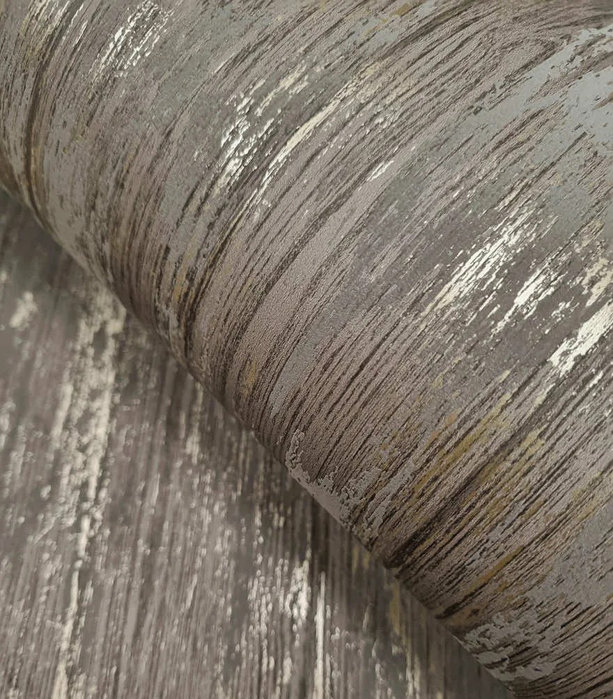 Holden Decor Textura Sapele arany-ezüst deszkamintás fémhatású vlies tapéta – 66150