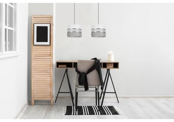 Csillár zsinóron CORAL 2xE27/60W/230V fehér/szürke