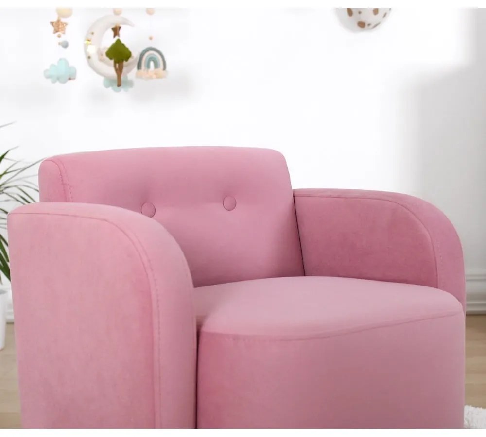 Rózsaszín gyerek fotel Volie – Artie