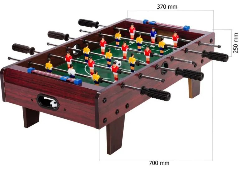 GamesPlanet® Csocsóasztal mini CHELSEA Sötét 70 x 37 cm