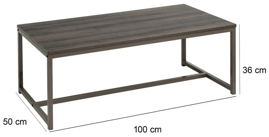 Barna dohányzóasztal 50x100 cm – Casa Selección