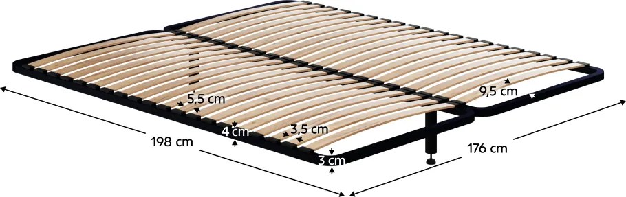 Ágyrács szilárd keretben, 180x200, fém ágyrács 2 NEW