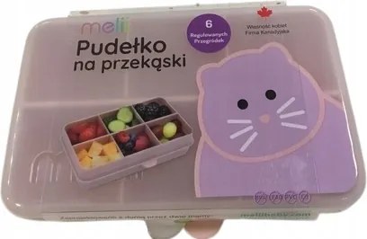 Melia Uzsonnás doboz Cica 6 állítható rekesz, uzsonnás doboz