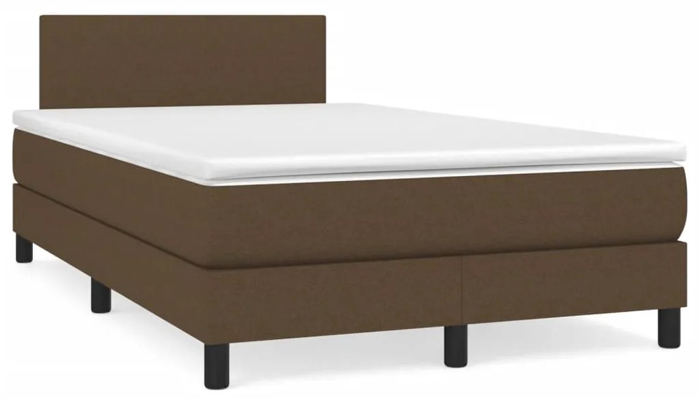 barna szövet rugós és LED-es ágy matraccal 120x190 cm