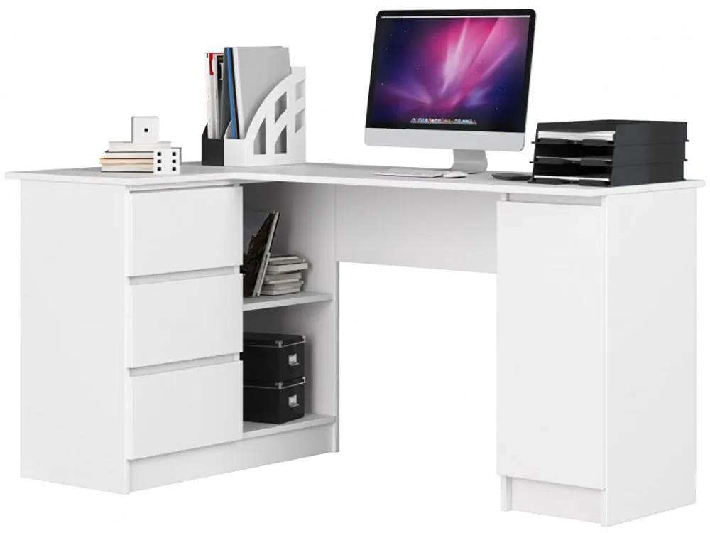 Sarok íróasztal 4 tárolóval fehér b20 155 cm model 1
