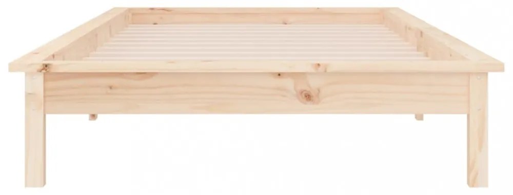 tömör fa ágykeret LED-világítással 100 x 200 cm