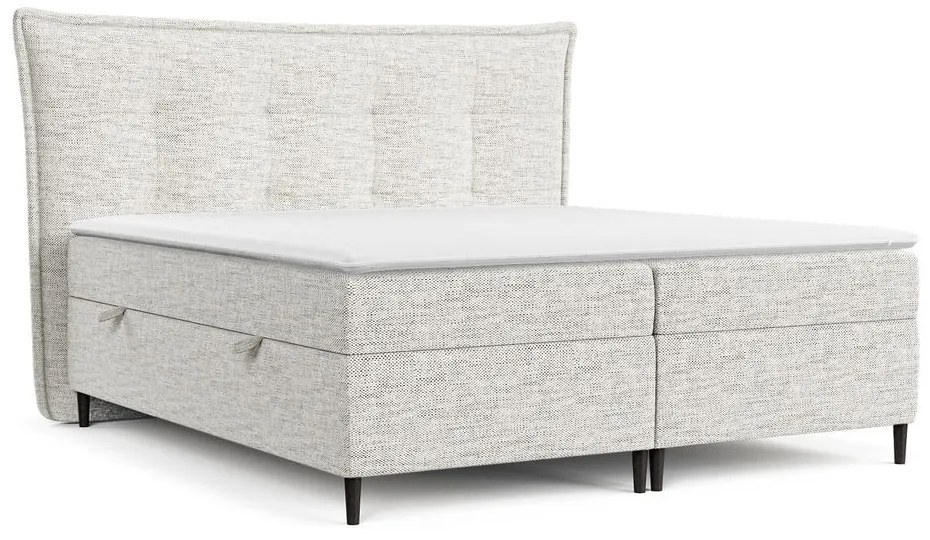 Világosszürke ágyneműtartós boxspring ágy 160x200 cm Sinai – Maison de Rêve