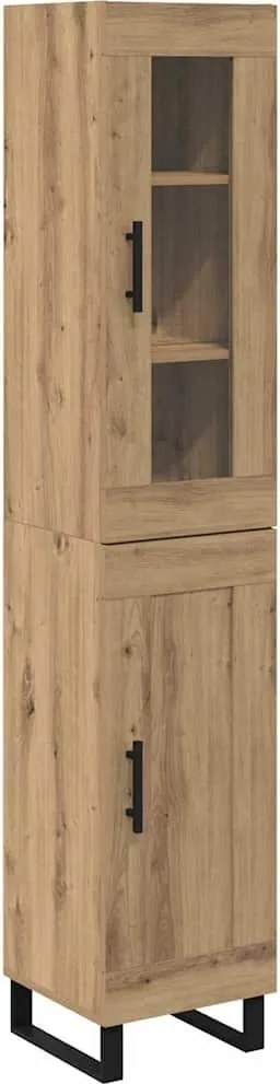 vidaXL Magasfiú Artisan tölgy 34,5 x 34 x 180 cm Faanyag