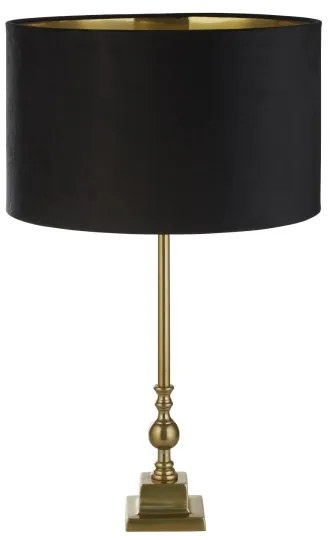 Searchlight EU81214BK - Asztali lámpa WHITBY 1xE27/10W/230V fekete/arany