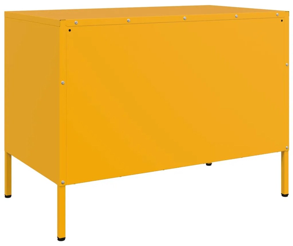 2 db mustársárga acél TV-szekrény 68 x 39 x 50,5 cm