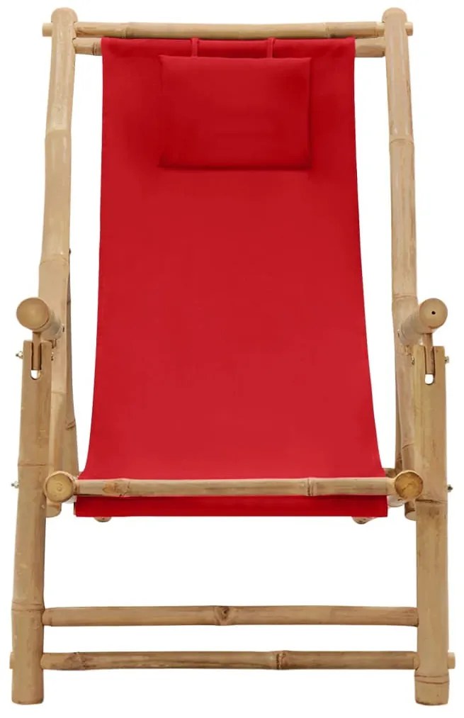 Piros bambusz és vászon nyugágy