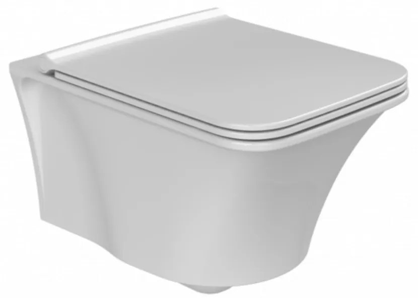 CeraStyle IBIZA fali WC - szögletes - rimless - perem nélküli - 51 cm