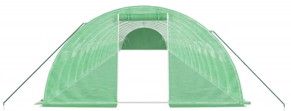 zöld acélvázas melegház 88 m² 22 x 4 x 2 m