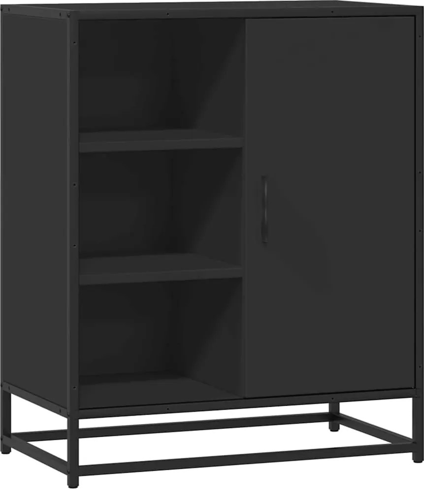 vidaXL fekete szerelt fa tálalószekrény 62x35x76 cm
