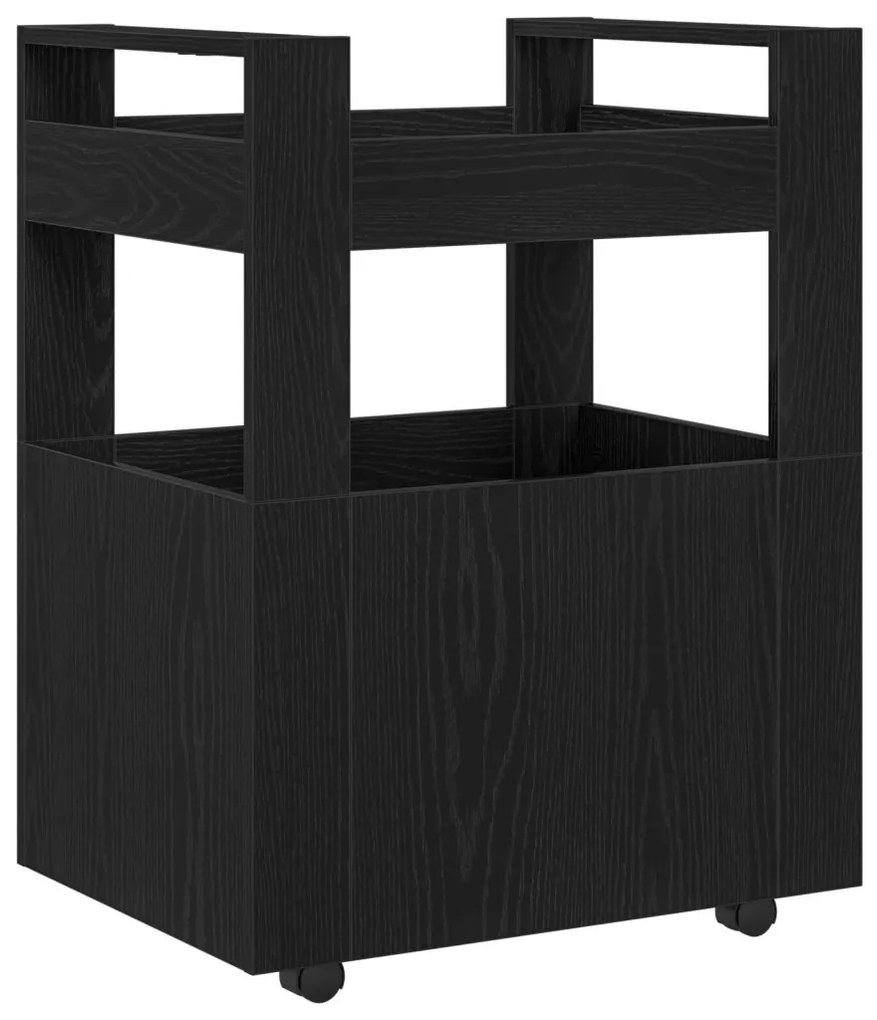 Konyhai Kocsi Fekete Tölgy 60x45x80 cm Mérnöki Fa