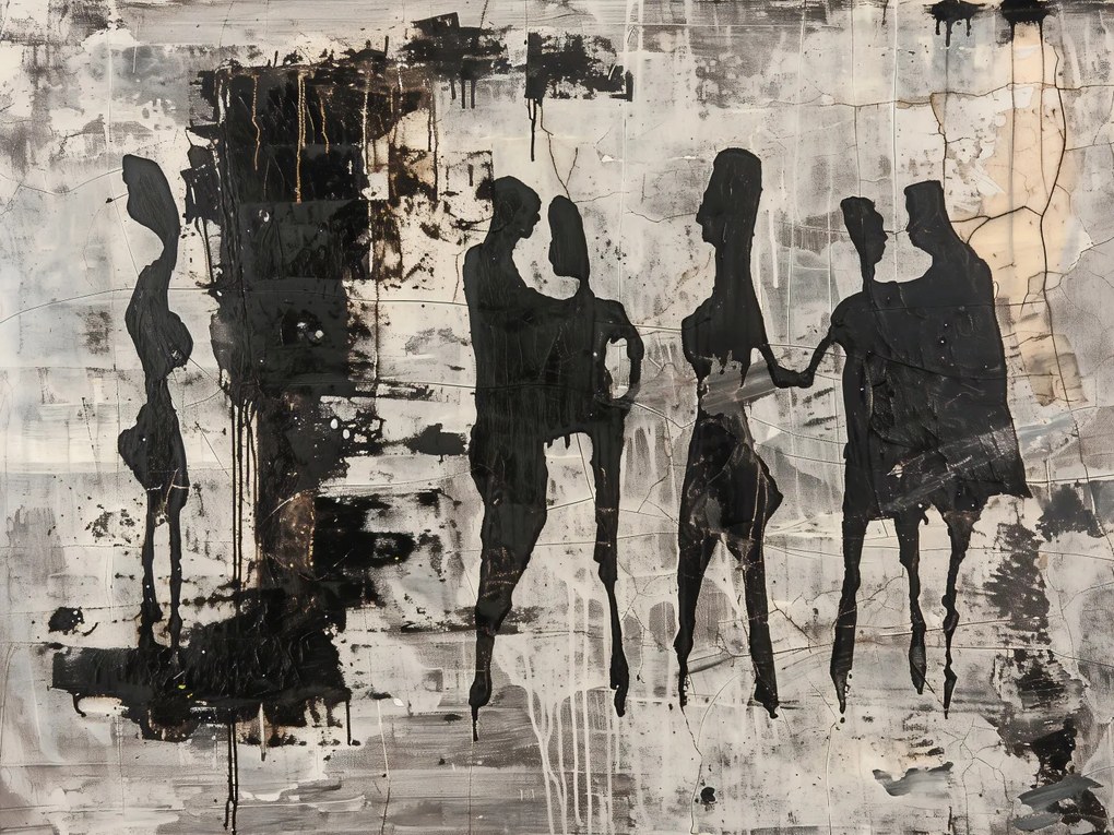 Poszter 40x30cm Szürke emberek