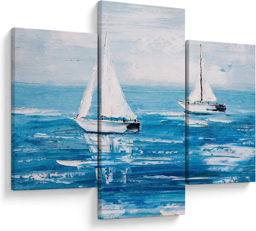 Kép - Egy jacht festése a tengeren (90x60 cm)