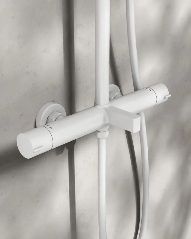 AREZZO design ELEGANT 3 funkciós termosztatikus zuhanyrendszer, matt fehér
