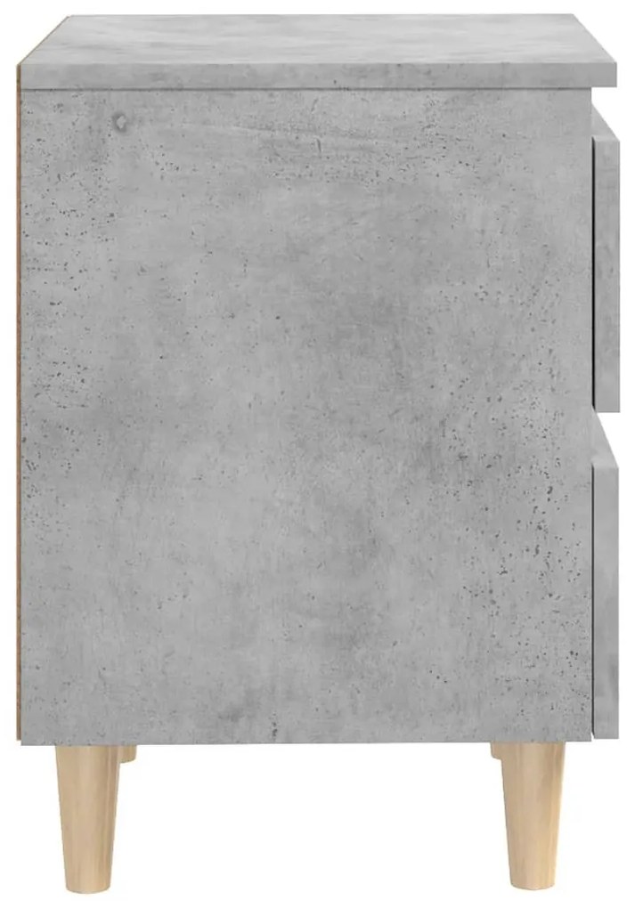 2 db betonszürke éjjeliszekrény tömör fenyő lábakkal 40x35x50cm