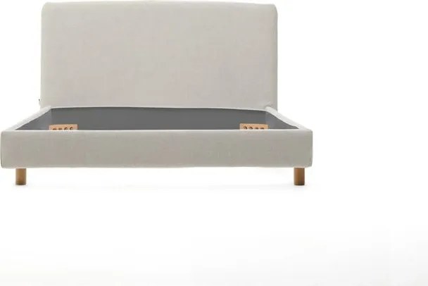 Szürke kárpitozott egyszemélyes ágy ágyrács nélkül 90x200 cm Valma – Kave Home